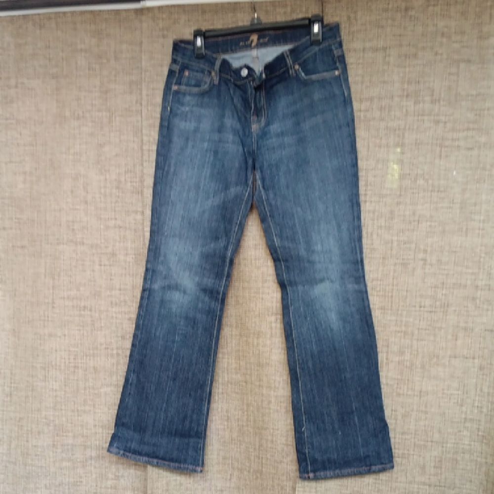 7 For All Mankind Dark Blue Boot Cut Jeans